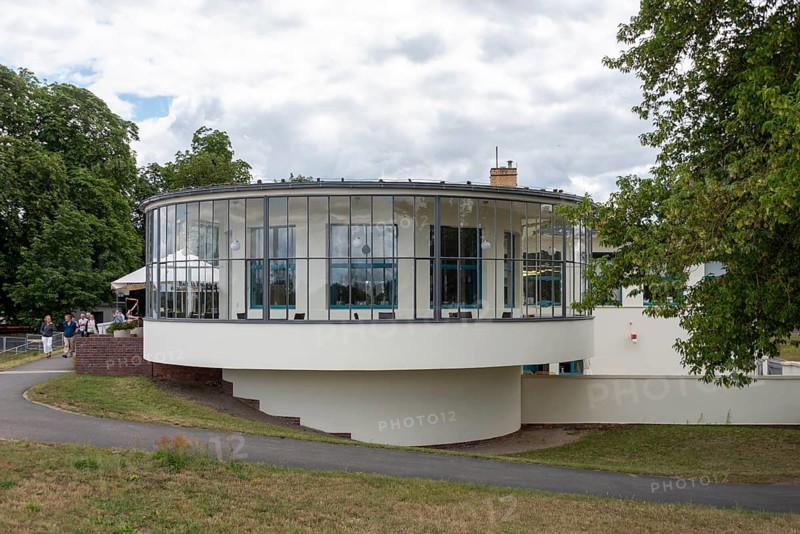 Kornhaus, heritage-protected restaurant on the Elbe, Bauhaus style, Dessau-Roßlau, Saxony-Anhalt, Germany, Europe