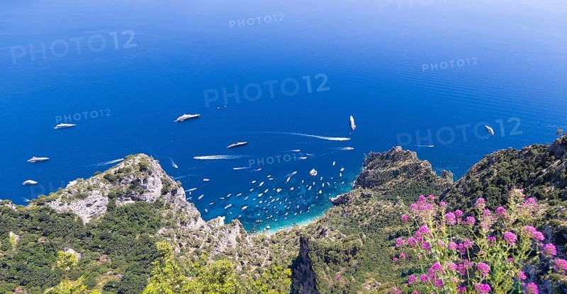 Italy, scenic views of Capri Island and from panoramic lookout of Monte Salaro, Europe