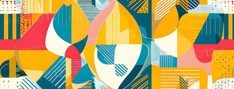Abstract Easter egg design with geometric patterns, bold colors, and a mix of textures, creating a modern and dynamic look, AI generated