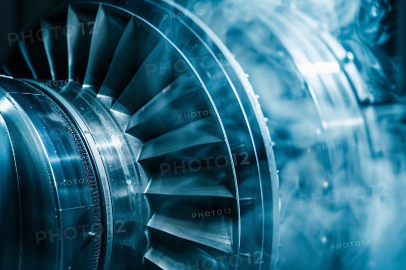 Close up of industrial turbine. KI generiert, generiert, AI generated