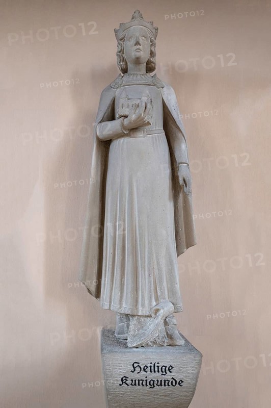 Sculpture of Empress Kunigunde in St Kunigund's Church, Schnaittach, Middle Franconia, Bavaria, Germany, Europe