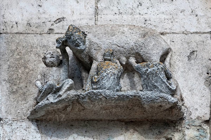 Medieval mocking figure of the so-called Judensau at Regensburg's St Peter's Cathedral, Regensburg, Upper Palatinate. Bavaria, Germany, Europe