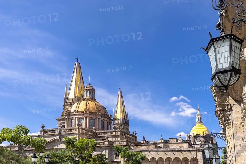 Mexico, Guadalajara Cathedral Basilica in historic center near Plaza de Armas and Liberation Square, Central America
