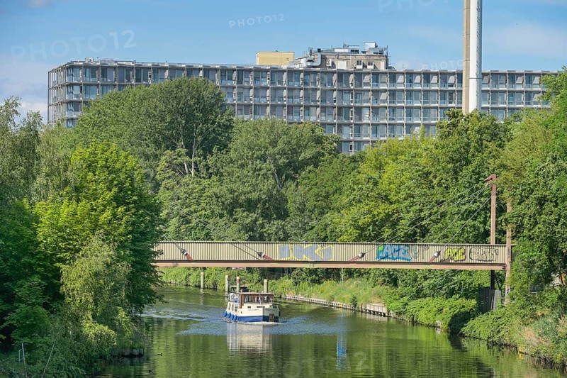 Teltow Canal, Benjamin Franklin Hospital, Lichterfelde, Steglitz-Zehlendorf, Berlin, Germany, Europe