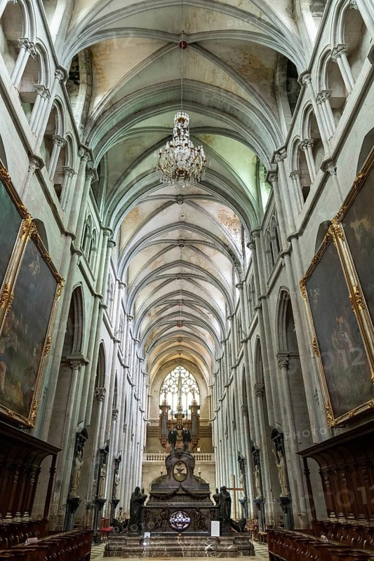 Saint-Antoine l'Abbaye labeled Les Plus Beaux Villages de France. Interior of the Abbey Church built from the 12th to the 15th century. Isere. Auvergne-Rhone-Alpes. France