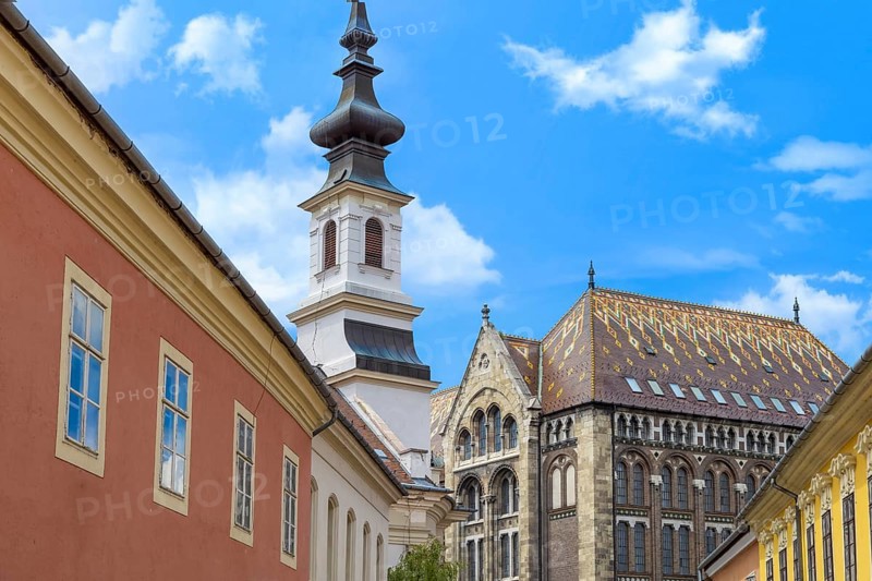 Hungary, old streets in historic city near Budapest Castle and Fisherman bastion on Castle Hill, Europe