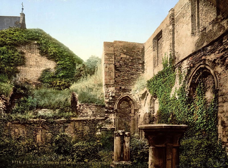 Virgin's Crypt in St Bavo's Abbey, an abbey in the Flemish city of Ghent near the confluence of the Leie and Scheldt rivers, Belgium, ca 1895, Historical, digitally restored reproduction from a 19th century original, Record date not stated, Europe