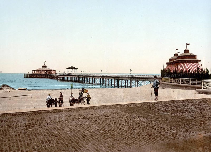 The Pier, Blankenberghe, Blankenberge, Belgium, ca 1890, Historical, digitally restored reproduction from a 19th century original, Record date not stated, Europe