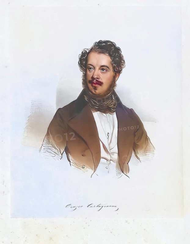 Giovanni Orazio Cartagenova (Genoa, 1800, Vicenza, 26 September 1841) was an Italian bass and baritone, Historic, digitally restored reproduction from a 19th century original, Record date not stated