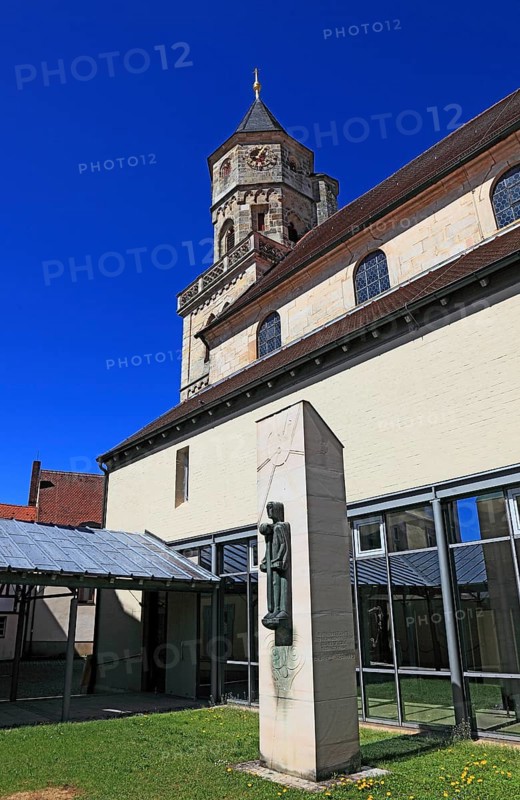 Tower of St Michael's Church, Neunkirchen am Brand Monastery, Augustinian Canons Monastery, Neunkirchen am Brand, Forchheim district, Upper Franconia, Bavaria, Germany, Europe