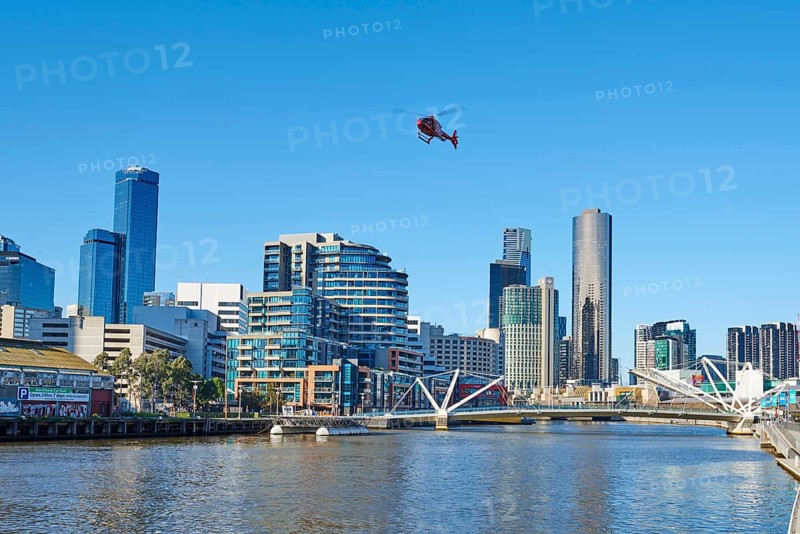 Landscape of Melbourne City Centre skyline at the yarra river at spring, Australia, Oceania