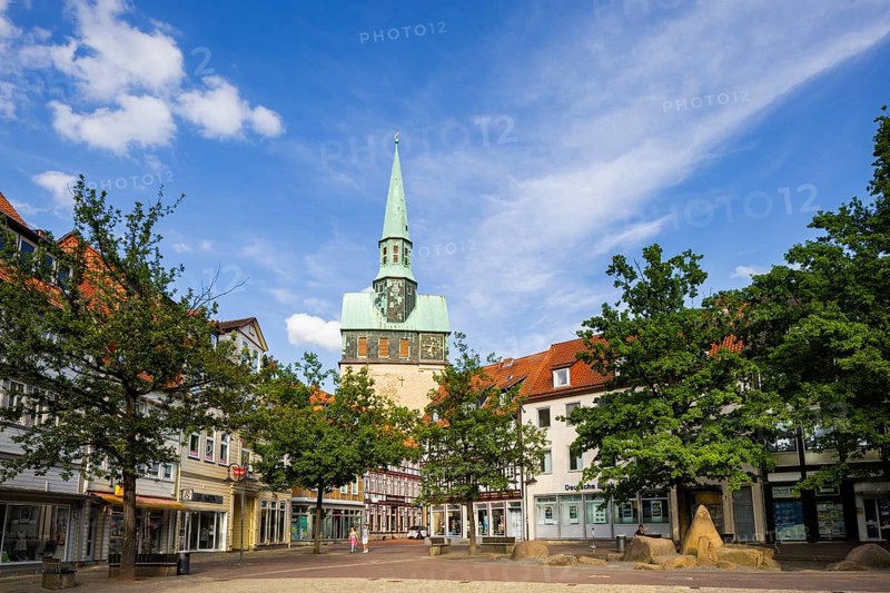 Osterode am Harz is a medium-sized town and independent municipality in the south-east of the state of Lower Saxony in the district of Göttingen on the south-western edge of the Upper Harz Mountains. Kornmarkt, Church of St Ägidien, Osterode, Osterode, Lower Saxony, Germany, Europe