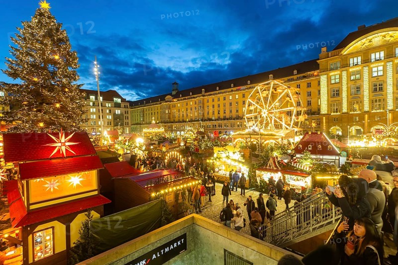 The Dresden Striezelmarkt is a Christmas market in Dresden. It has been held in Advent since 1434, usually on the Altmarkt square, and attracts an average of around two million visitors every year. It is the oldest certified Christmas market in Germany, Dresden, Saxony, Germany, Europe
