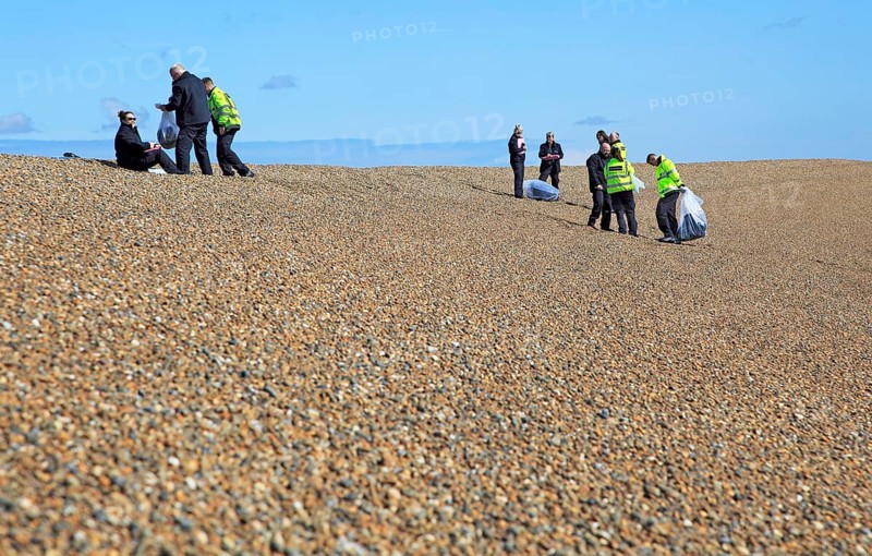 Border Force staff conduct training exercise on beach at Shingle Street, Suffolk, England, UK