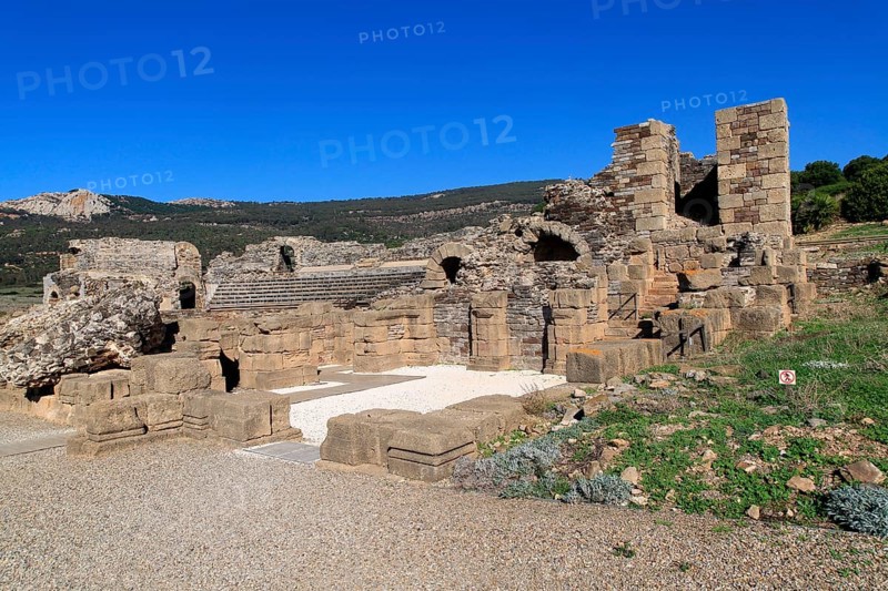 Amphitheatre at Baelo Claudia Roman site, Cadiz province, Spain, Europe