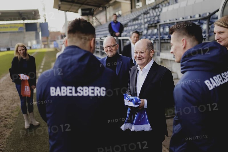 Olaf Scholz (SPD), Federal Chancellor, recorded at a meeting with representatives of SV Babelsberg in Potsdam, 26 February 2024