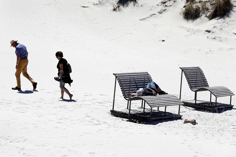 Holidaymakers on the beach on the island of Amrum, Norddorf, 15.06.2020