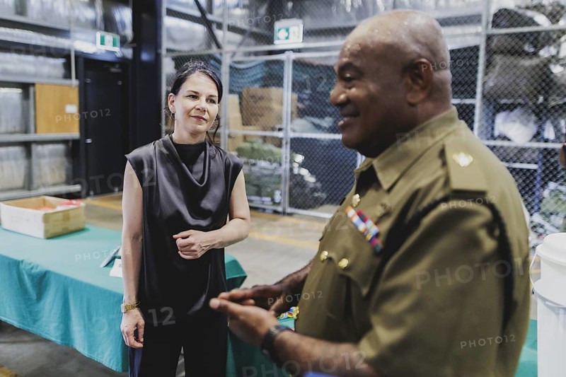 Annalena Bärbock (Bündnis 90/Die Grünen), Federal Foreign Minister, photographed during a visit to the Fijian Armed Forces Blackrock Peacekeeping and Humanitarian Assistance and Disaster Relief Camp in Nadi, 07.05.2024. Bärbock is travelling to Australia, New Zealand and Fiji for political talks / Photographed on behalf of the Federal Foreign Office