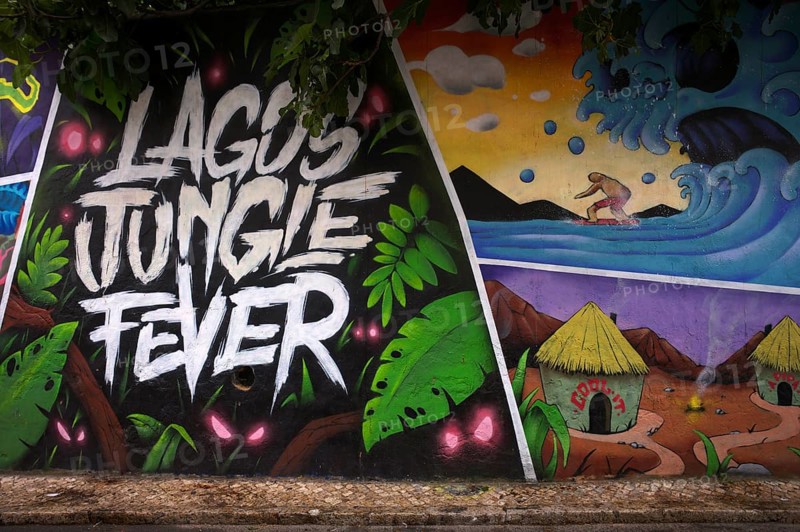 Graffiti, Mural, Jungle Fever, Old Town, Lagos, Algarve, Portugal, Europe
