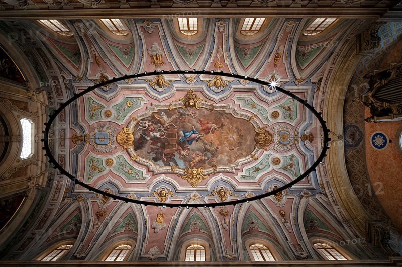 Interior view, ceiling painting, ceiling, perspective painting, Loreto Church, Igreja do Loreto, Lisbon, Portugal, Europe