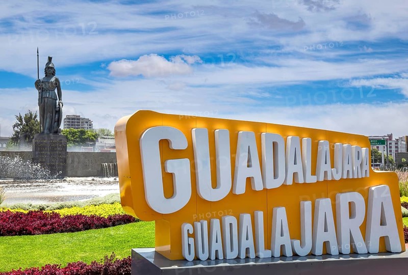 Gudalajara, Mexico-10 April, 2020: Landmark Minerva monument in Guadalajara historic center