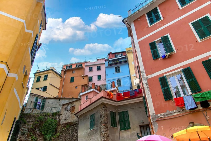 Italy, Beautiful colorful Vernazza streets in Cinque Terre, Europe