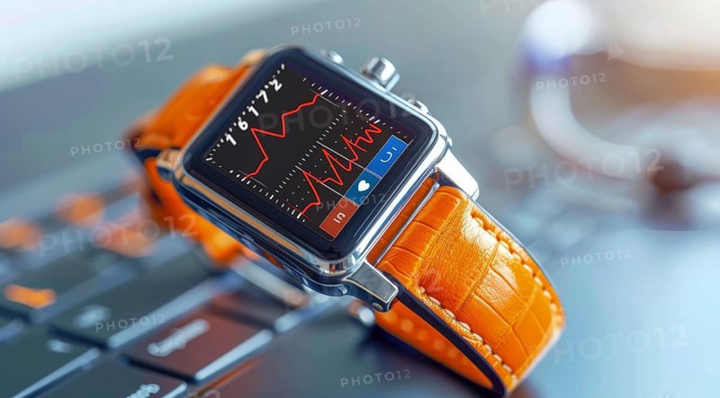 Smartwatch intelligent health and fitness monitoring, AI generated