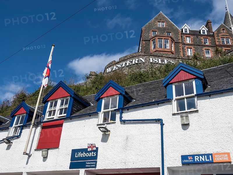 Houses in Tobermory, around the bay, Isle of Mull, Scotland, UK