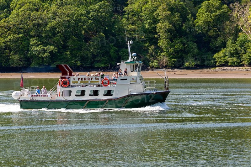 Christie Belle ferry boat, River Dart estuary and valley, south Devon, England, UK