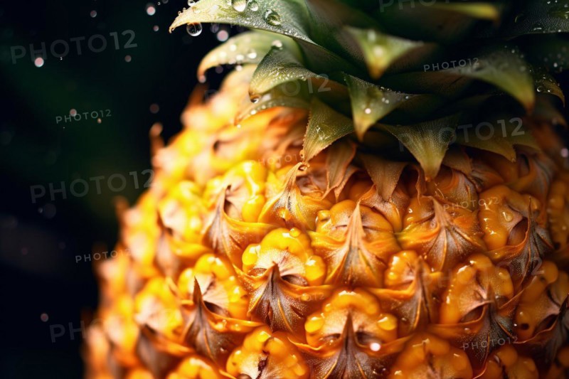 Close up of pineapple fruit. KI generiert, generiert, AI generated