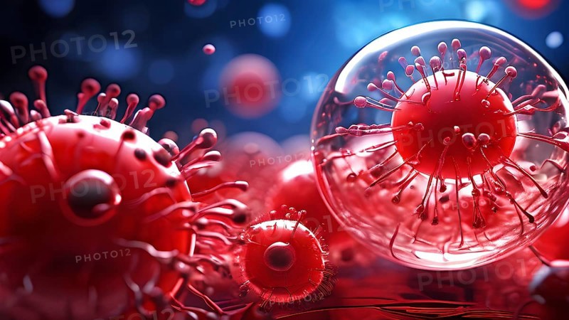 3d illustration of human red blood cells suspended in plasma, AI generated