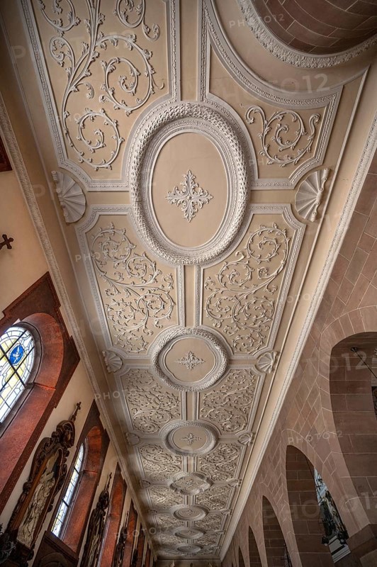 Ceiling vault in the side aisle of the Minster of Our Lady, Villingen-Schwenningen, Baden-Württemberg, Germany, Europe