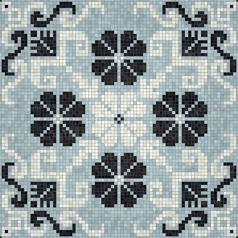 Mosaic tiles background, seamless vector pattern