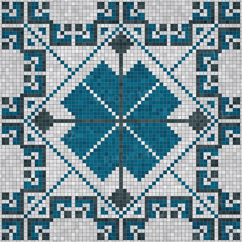 Mosaic tiles background, seamless vector pattern