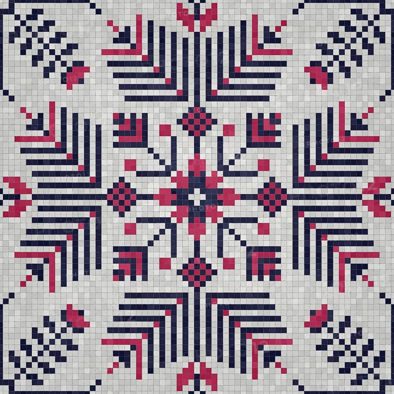 Mosaic tiles background, seamless vector pattern