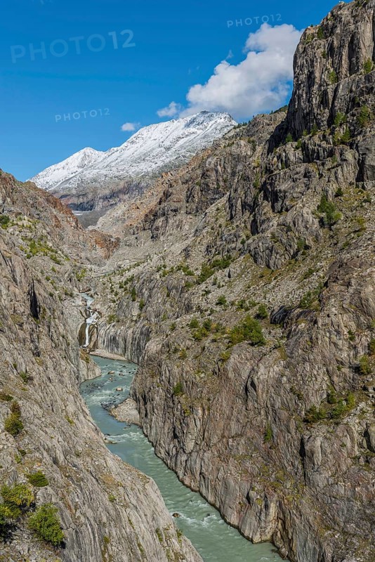 Massa Gorge, river, glacier, tourism, travel, Aletsch Glacier, Valais, Switzerland, Europe