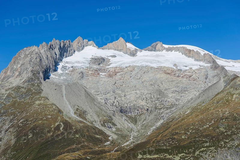 Mountain landscape in the Aletsch Arena, Tourism, Valais, Switzerland, Europe