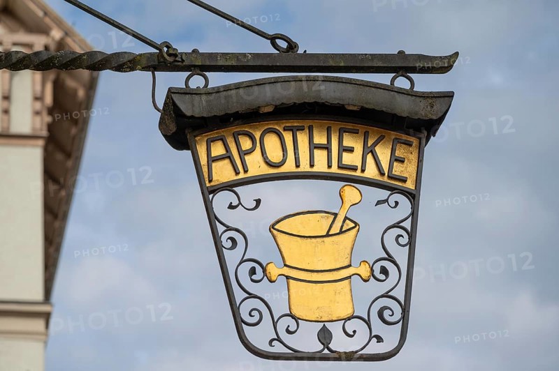 Nose sign of a pharmacy, Rottweil, Baden-Württemberg, Germany, Europe
