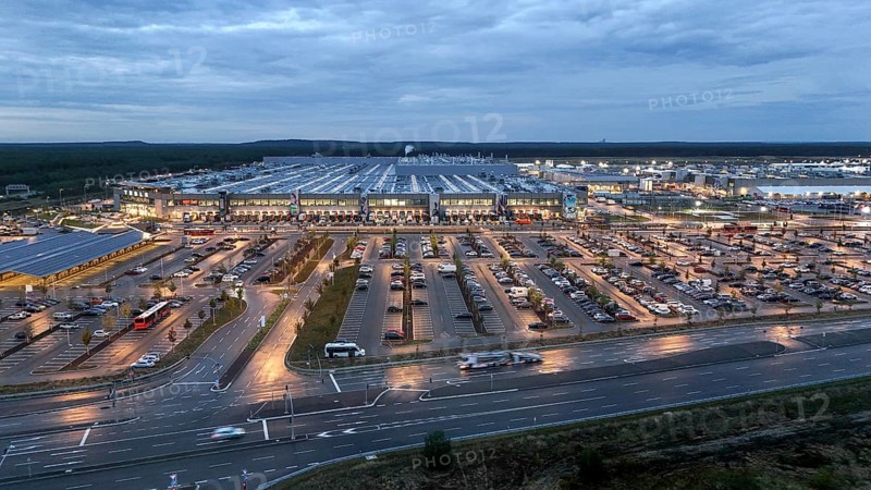 Tesla Giga Factory at the blue hour, Grünheide, 25.09.2024., Grünheide, Brandenburg, Germany, Europe