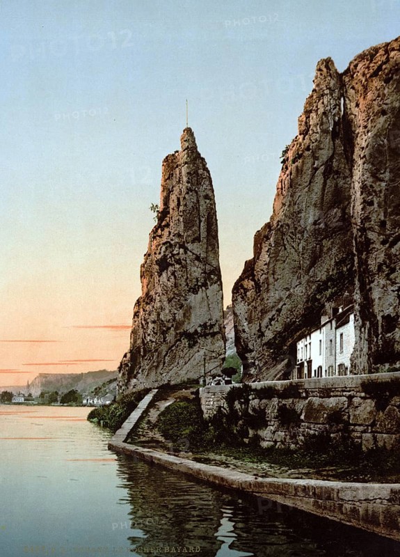 The Bayard Rock, Dinant, Belgium, ca 1895, Historical, digitally restored reproduction from a 19th century original, Record date not stated, Europe
