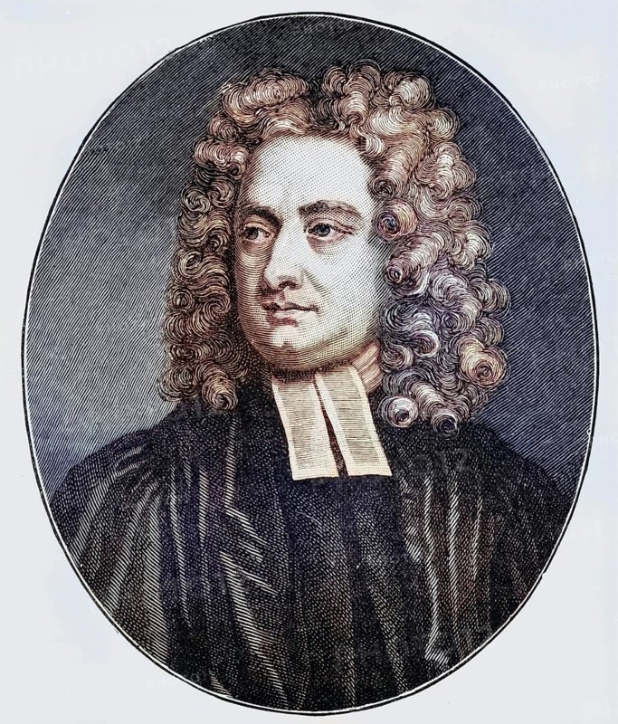 Dean Swift, also Jonathon Swift, pseudonym Isaac Bickerstaff, 1667-1745, Anglo-Irish author, Historical, digitally restored reproduction from a 19th century original, Record date not stated