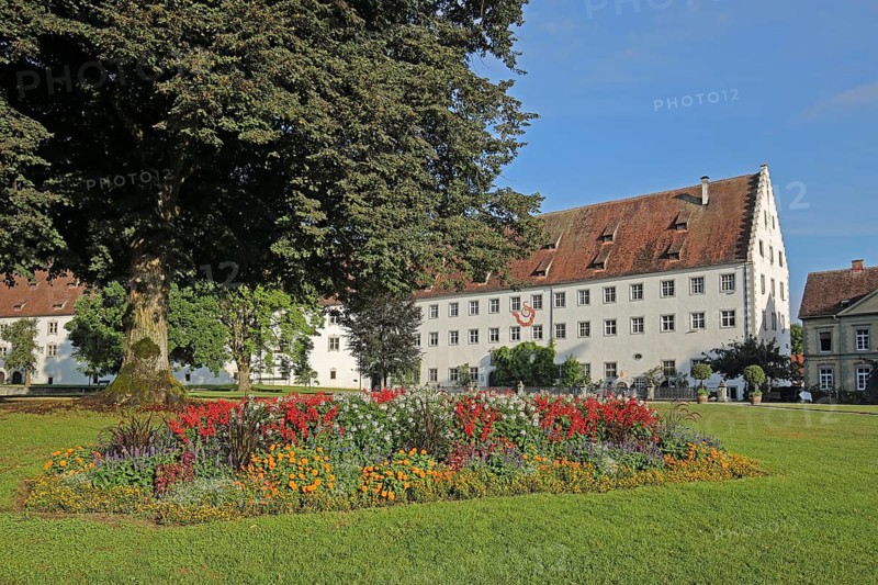Building with wine bar and baroque garden, monastery, castle, Salem, Lake Constance region, Baden-Württemberg, Germany, Europe