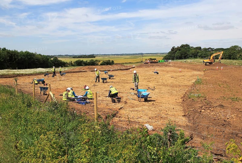 Archeological excavations during summer 2017 at Bawdsey, Suffolk, England, UK