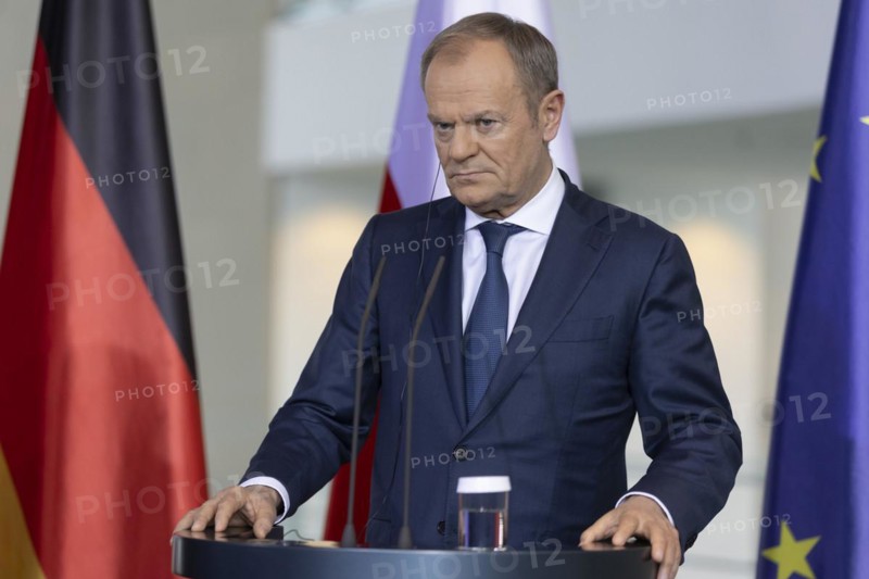Donald Tusk, Prime Minister of Poland, recorded during a press conference at the Federal Chancellery in Berlin, 15 March 2024