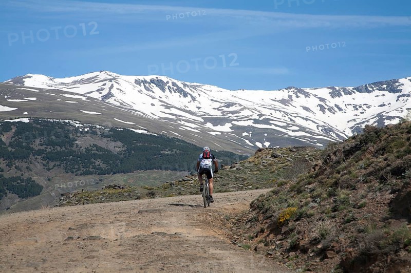 Cycling in the Sierra Nevada Mountains in the High Alpujarras, near Capileira, Granada Province, Spain, Europe