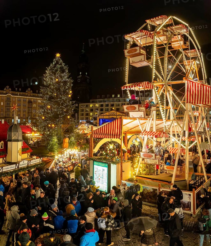 The Dresden Striezelmarkt is a Christmas market in Dresden. It has been held in Advent since 1434, usually on the Altmarkt square, and attracts an average of around two million visitors every year. It is the oldest certified Christmas market in Germany, Dresden, Saxony, Germany, Europe
