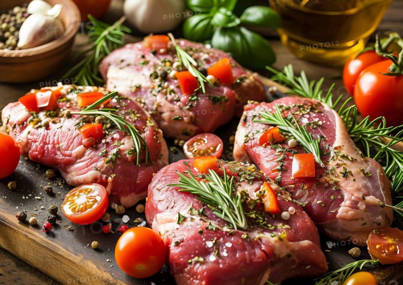 Meet and other low-carb food for keto diet for weight loss dieting and improving health, AI generated