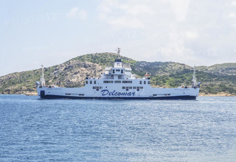 Car ferry at the island of Caprera, La Maddalena Archipelago, Sardinia, Italy, Europe