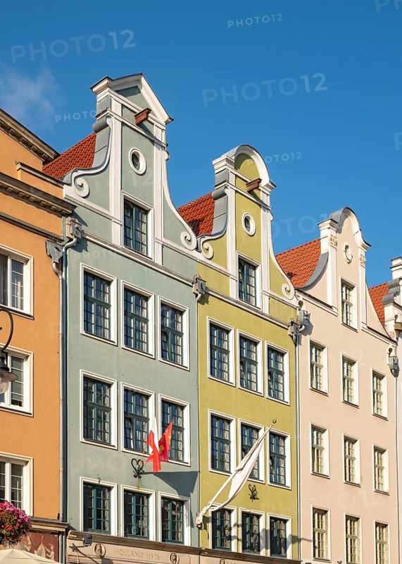 House Fronts, Dlugi Targ, Long Market Square, Gdansk, Gdansk, Poland, Europe