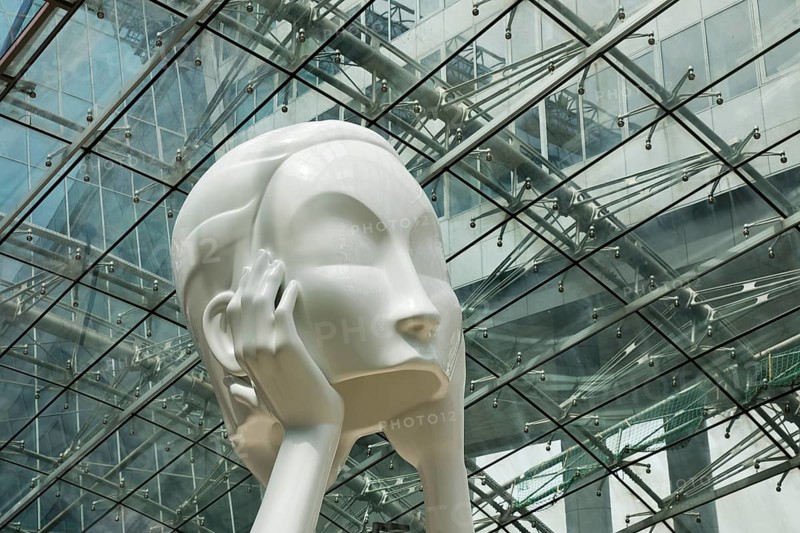 Sculpture entitled Immaterielles by the artist Andreas Schmitten, long-distance railway station, airport, Frankfurt am Main, Hesse, Germany, Europe